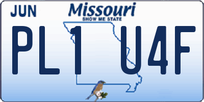 MO license plate PL1U4F