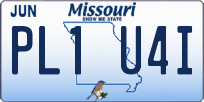 MO license plate PL1U4I