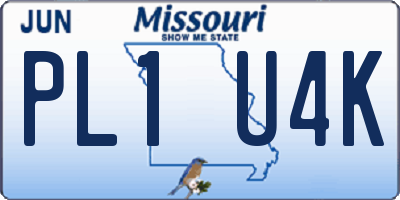 MO license plate PL1U4K