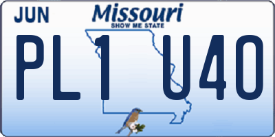 MO license plate PL1U4O