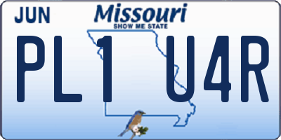 MO license plate PL1U4R