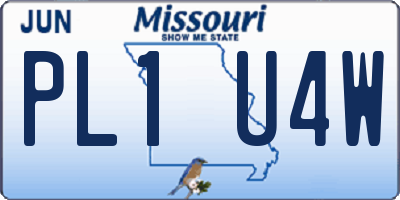MO license plate PL1U4W