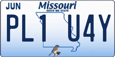 MO license plate PL1U4Y