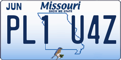 MO license plate PL1U4Z