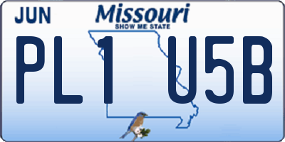 MO license plate PL1U5B