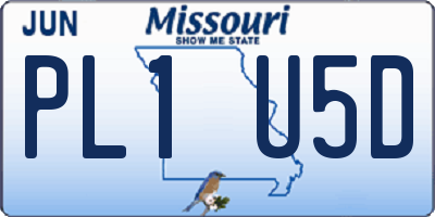 MO license plate PL1U5D