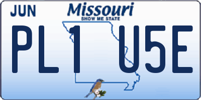 MO license plate PL1U5E