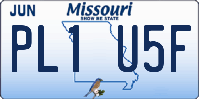 MO license plate PL1U5F