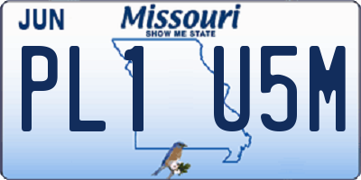 MO license plate PL1U5M