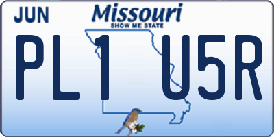 MO license plate PL1U5R