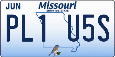 MO license plate PL1U5S