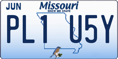 MO license plate PL1U5Y