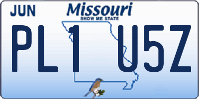 MO license plate PL1U5Z