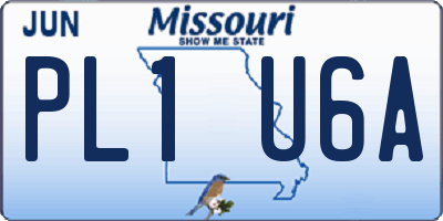 MO license plate PL1U6A