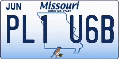 MO license plate PL1U6B