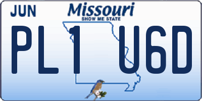 MO license plate PL1U6D