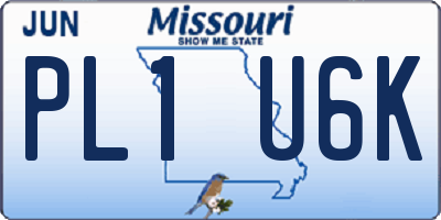 MO license plate PL1U6K