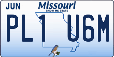 MO license plate PL1U6M
