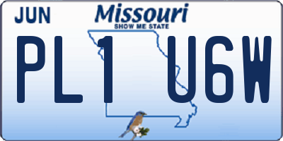 MO license plate PL1U6W
