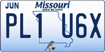 MO license plate PL1U6X