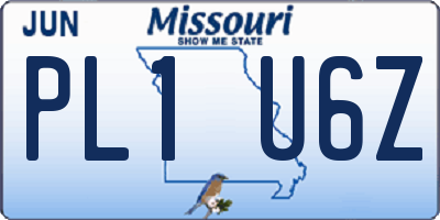 MO license plate PL1U6Z