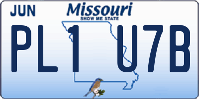 MO license plate PL1U7B