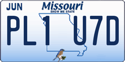 MO license plate PL1U7D