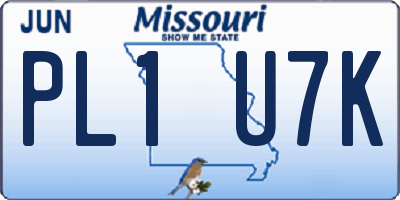 MO license plate PL1U7K