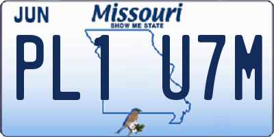 MO license plate PL1U7M
