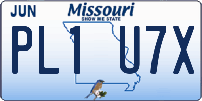 MO license plate PL1U7X
