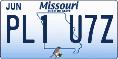 MO license plate PL1U7Z