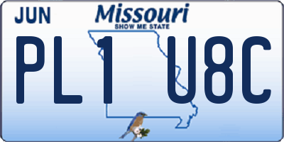 MO license plate PL1U8C