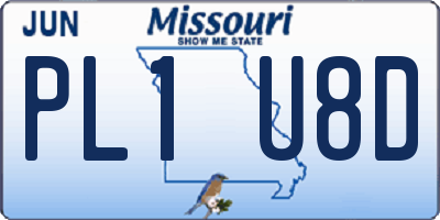 MO license plate PL1U8D