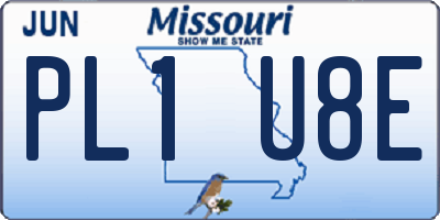MO license plate PL1U8E