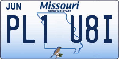 MO license plate PL1U8I