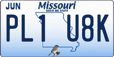 MO license plate PL1U8K