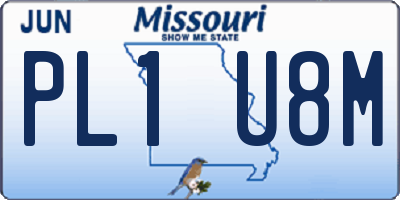 MO license plate PL1U8M