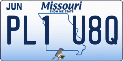 MO license plate PL1U8Q
