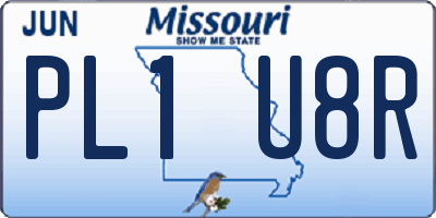 MO license plate PL1U8R