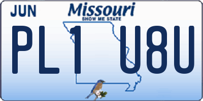 MO license plate PL1U8U