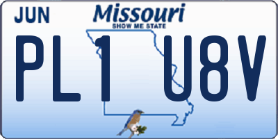 MO license plate PL1U8V