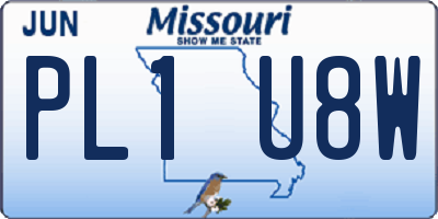 MO license plate PL1U8W