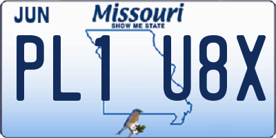 MO license plate PL1U8X