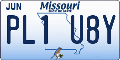 MO license plate PL1U8Y