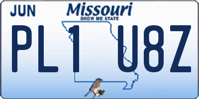 MO license plate PL1U8Z