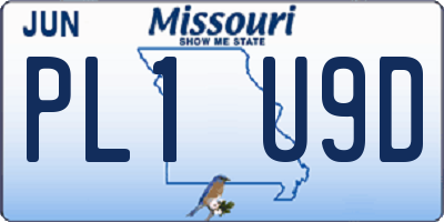 MO license plate PL1U9D