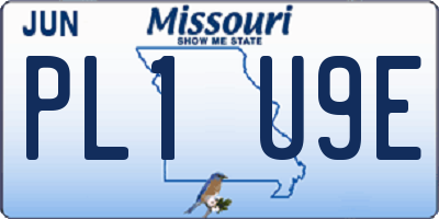 MO license plate PL1U9E