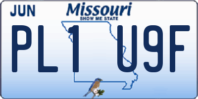 MO license plate PL1U9F