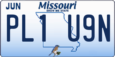 MO license plate PL1U9N