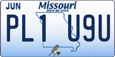MO license plate PL1U9U